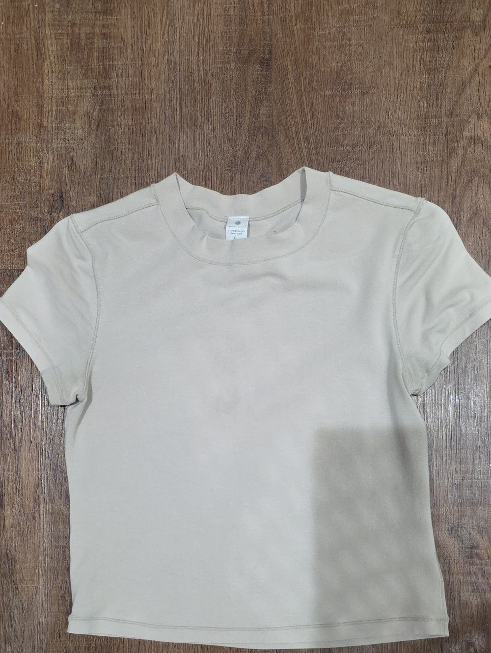 Yogalicious Airlite Melissa Crop Tee in Taupe Beige